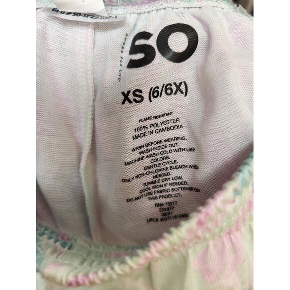 SO Girls Pajama Pants And Shorts Size 6x Pink Purple Set Tie Dye - Picture 4 of 5